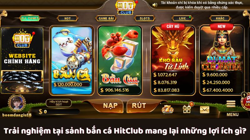 Trải nghiệm tại sảnh bắn cá HitClub mang lại những lợi ích gì?